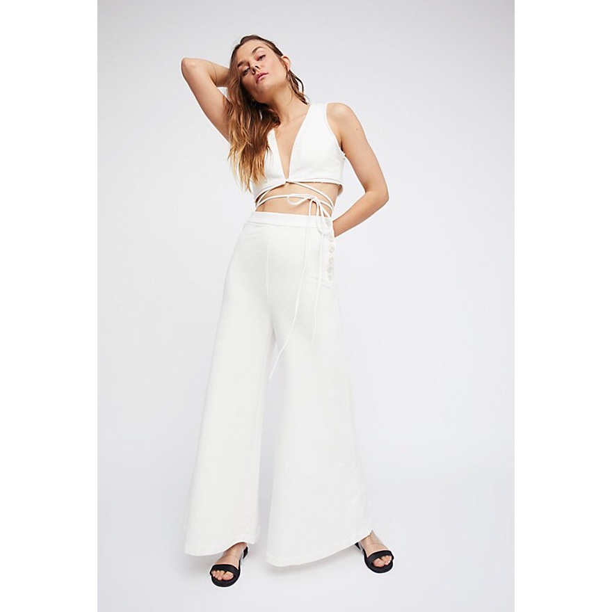 Nwt Free People Set Cydney Beach Flare Crop Set S